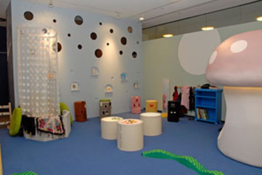 Children's Playroom with shock absorbing flooring.