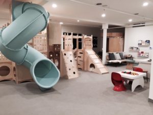 Indoor playground with safe flooring at a children's indoor play ground